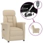 vidaXL Sillón reclinable eléctrico piel de ante sintético crema