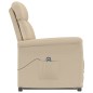 vidaXL Sillón reclinable eléctrico piel de ante sintético crema