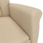 vidaXL Sillón reclinable eléctrico piel de ante sintético crema