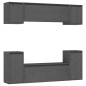vidaXL Muebles para TV 6 piezas madera maciza de pino gris