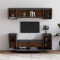vidaXL Muebles para TV 6 piezas madera maciza de pino gris