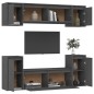 vidaXL Muebles para TV 6 piezas madera maciza de pino gris