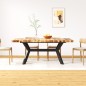 vidaXL Mesa de comedor madera maciza de mango y cruz de acero 180 cm vidaXL Mesa de comedor madera maciza de mango y cruz de acero 180 cm