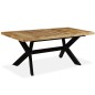 vidaXL Mesa de comedor madera maciza de mango y cruz de acero 180 cm vidaXL Mesa de comedor madera maciza de mango y cruz de acero 180 cm