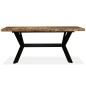 vidaXL Mesa de comedor madera maciza de mango y cruz de acero 180 cm vidaXL Mesa de comedor madera maciza de mango y cruz de acero 180 cm