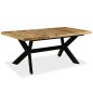 vidaXL Mesa de comedor madera maciza de mango y cruz de acero 180 cm vidaXL Mesa de comedor madera maciza de mango y cruz de acero 180 cm