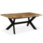 vidaXL Mesa de comedor madera maciza de mango y cruz de acero 180 cm vidaXL Mesa de comedor madera maciza de mango y cruz de acero 180 cm