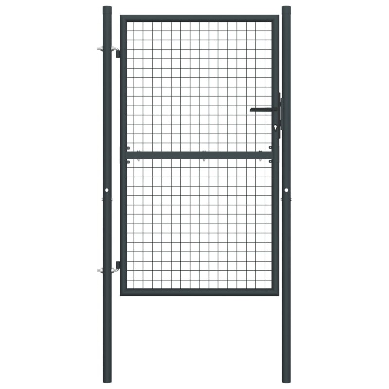 vidaXL Puerta de malla de jardín acero galvanizado gris 100x200 cm vidaXL Puerta de malla de jardín acero galvanizado gris 100x200 cm
