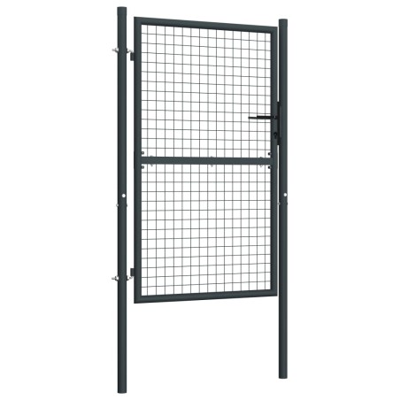 vidaXL Puerta de malla de jardín acero galvanizado gris 100x200 cm