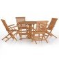 vidaXL Set de comedor de jardín plegable 5 pzas madera maciza de teca vidaXL Set de comedor de jardín plegable 5 pzas madera maciza de teca