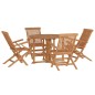 vidaXL Set de comedor de jardín plegable 5 pzas madera maciza de teca vidaXL Set de comedor de jardín plegable 5 pzas madera maciza de teca