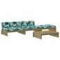vidaXL Juego de muebles jardín 4 pzas y cojines madera pino impregnada vidaXL Juego de muebles jardín 4 pzas y cojines madera pino impregnada