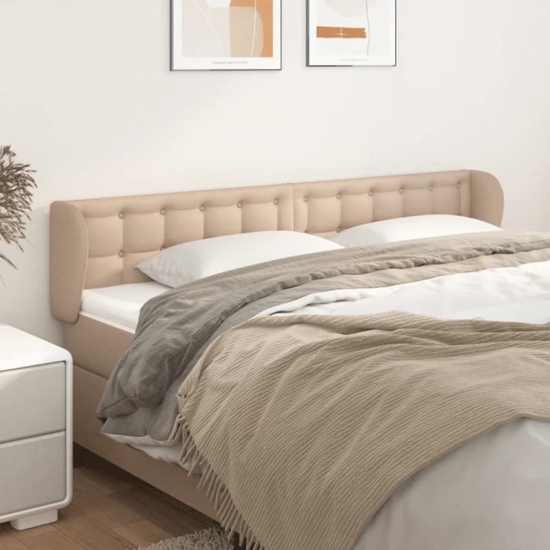 vidaXL Cabecero de cuero sintético color capuchino 183x23x78/88 cm vidaXL Cabecero de cuero sintético color capuchino 183x23x78/88 cm