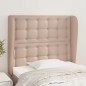 vidaXL Cabecero con orejas cuero sintético capuchino 93x23x118/128 cm vidaXL Cabecero con orejas cuero sintético capuchino 93x23x118/128 cm