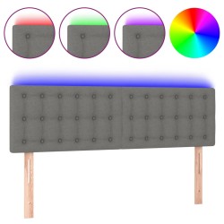 vidaXL Cabecero con LED de tela gris oscuro 144x5x78/88 cm