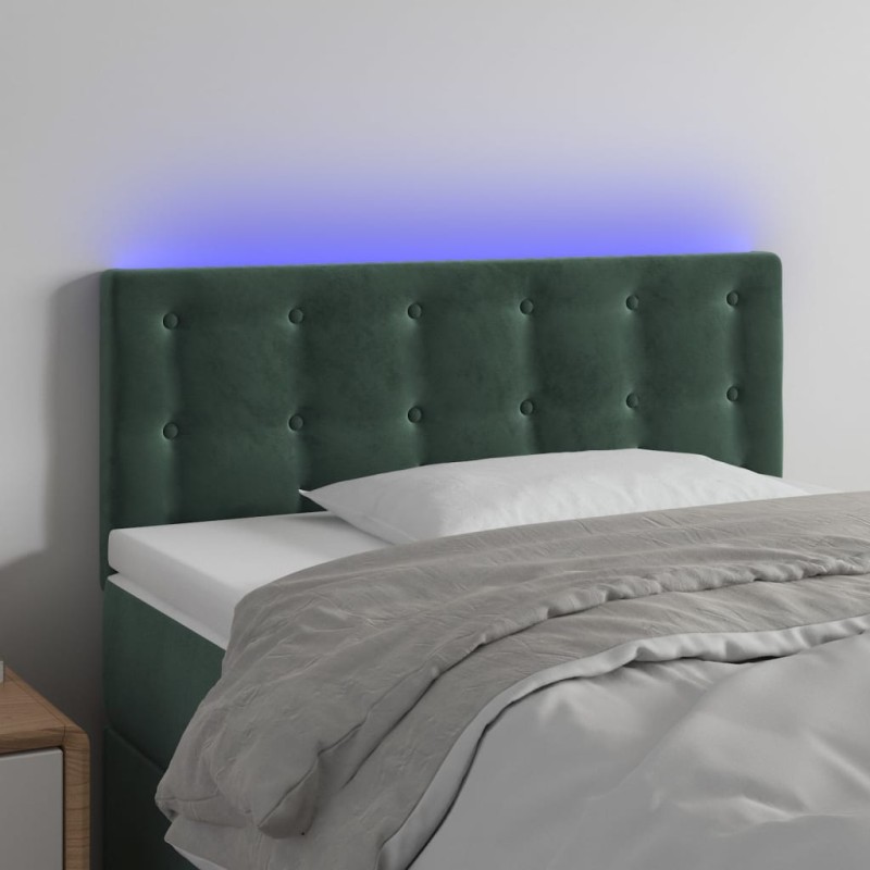 vidaXL Cabecero con LED de terciopelo verde oscuro 90x5x78/88 cm vidaXL Cabecero con LED de terciopelo verde oscuro 90x5x78/88 cm