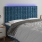 vidaXL Cabecero con luces LED terciopelo azul oscuro 200x5x118/128 cm vidaXL Cabecero con luces LED terciopelo azul oscuro 200x5x118/128 cm