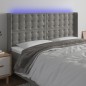 vidaXL Cabecero con LED de terciopelo gris claro 183x16x118/128 cm vidaXL Cabecero con LED de terciopelo gris claro 183x16x118/128 cm
