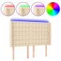 vidaXL Cabecero con LED de tela color crema 147x16x118/128 cm vidaXL Cabecero con LED de tela color crema 147x16x118/128 cm