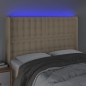 vidaXL Cabecero con LED de tela color crema 147x16x118/128 cm vidaXL Cabecero con LED de tela color crema 147x16x118/128 cm