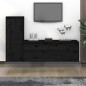 vidaXL Muebles para TV 2 piezas madera maciza de pino negro vidaXL Muebles para TV 2 piezas madera maciza de pino negro