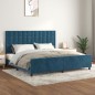 vidaXL Estructura cama con cabecero terciopelo azul oscuro 200x200 cm vidaXL Estructura cama con cabecero terciopelo azul oscuro 200x200 cm