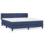 vidaXL Cama box spring con colchón tela azul 180x200 cm vidaXL Cama box spring con colchón tela azul 180x200 cm