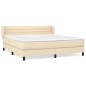 vidaXL Cama box spring con colchón tela color crema 160x200 cm vidaXL Cama box spring con colchón tela color crema 160x200 cm