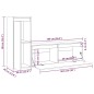 vidaXL Muebles para TV 2 piezas madera maciza de pino negro vidaXL Muebles para TV 2 piezas madera maciza de pino negro