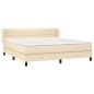 vidaXL Cama box spring con colchón tela color crema 180x200 cm vidaXL Cama box spring con colchón tela color crema 180x200 cm