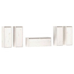 vidaXL Muebles para TV 5 piezas madera maciza de pino blanco