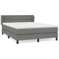 vidaXL Cama box spring con colchón tela gris oscuro 140x190 cm vidaXL Cama box spring con colchón tela gris oscuro 140x190 cm