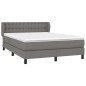 vidaXL Cama box spring con colchón tela gris oscuro 140x190 cm vidaXL Cama box spring con colchón tela gris oscuro 140x190 cm