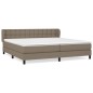 vidaXL Cama box spring con colchón tela gris taupe 200x200 cm vidaXL Cama box spring con colchón tela gris taupe 200x200 cm