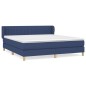 vidaXL Cama box spring con colchón tela azul 180x200 cm vidaXL Cama box spring con colchón tela azul 180x200 cm