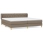 vidaXL Cama box spring con colchón tela gris taupe 200x200 cm vidaXL Cama box spring con colchón tela gris taupe 200x200 cm