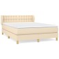 vidaXL Cama box spring con colchón tela color crema 140x190 cm