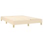 vidaXL Cama box spring con colchón tela color crema 140x190 cm