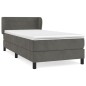 vidaXL Cama box spring con colchón terciopelo gris oscuro 100x200 cm vidaXL Cama box spring con colchón terciopelo gris oscuro 100x200 cm