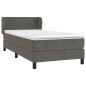 vidaXL Cama box spring con colchón terciopelo gris oscuro 100x200 cm vidaXL Cama box spring con colchón terciopelo gris oscuro 100x200 cm