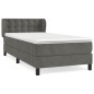 vidaXL Cama box spring con colchón terciopelo gris oscuro 100x200 cm vidaXL Cama box spring con colchón terciopelo gris oscuro 100x200 cm