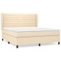 vidaXL Cama box spring con colchón tela color crema 180x200 cm vidaXL Cama box spring con colchón tela color crema 180x200 cm