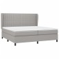 vidaXL Cama box spring con colchón tela gris claro 200x200 cm vidaXL Cama box spring con colchón tela gris claro 200x200 cm