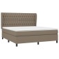 vidaXL Cama box spring con colchón tela gris taupe 180x200 cm vidaXL Cama box spring con colchón tela gris taupe 180x200 cm
