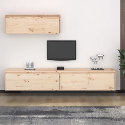 vidaXL Muebles para TV 3 piezas madera maciza de pino