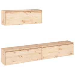vidaXL Muebles para TV 3 piezas madera maciza de pino