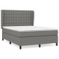vidaXL Cama box spring con colchón tela gris oscuro 140x200 cm vidaXL Cama box spring con colchón tela gris oscuro 140x200 cm