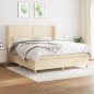 vidaXL Cama box spring con colchón tela color crema 180x200 cm vidaXL Cama box spring con colchón tela color crema 180x200 cm