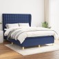 vidaXL Cama box spring con colchón tela azul 140x200 cm vidaXL Cama box spring con colchón tela azul 140x200 cm