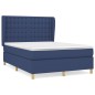 vidaXL Cama box spring con colchón tela azul 140x200 cm vidaXL Cama box spring con colchón tela azul 140x200 cm